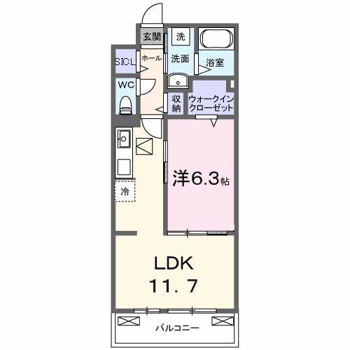 ベル ブライト(1LDK/1階)の間取り写真