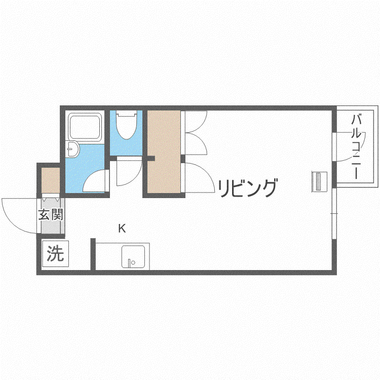 ヴァンヴェール南4条(1K/5階)の間取り写真