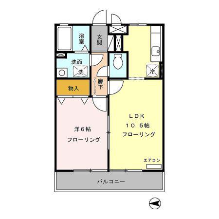 花花五番館(1LDK/2階)の間取り写真