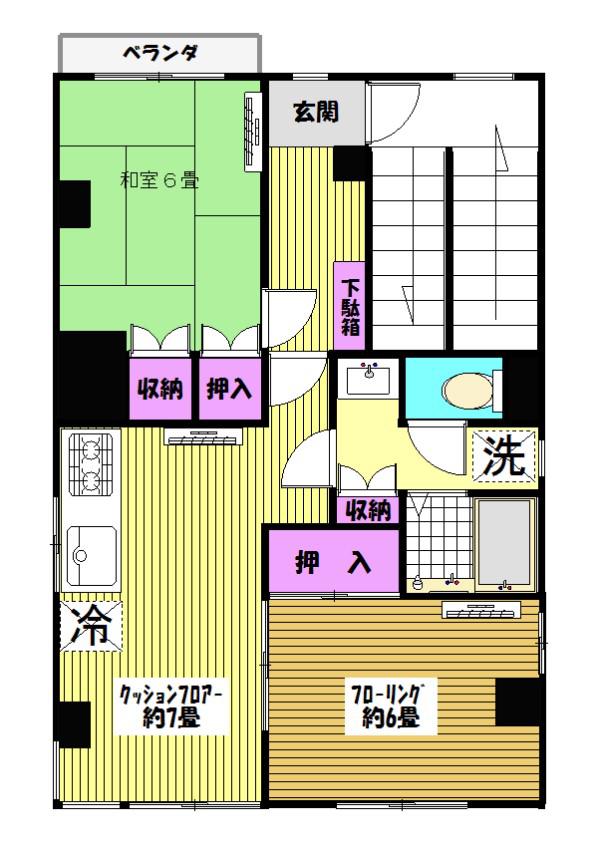 プルミエ豪徳寺(2DK/2階)の間取り写真