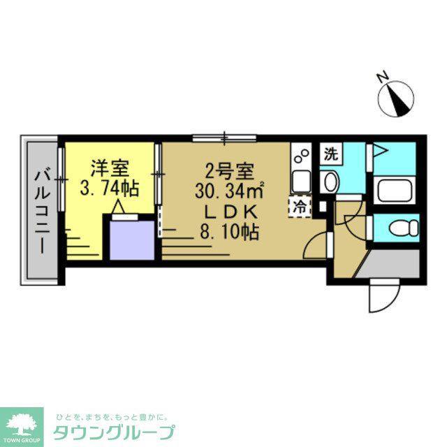 AJOUR新松戸02(1LDK/3階)の間取り写真