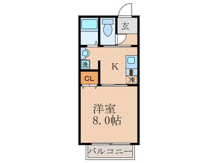 プリマヴェーラ(1K/1階)の間取り写真