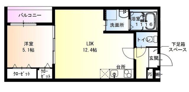 フジパレス住道駅北(1LDK/3階)の間取り写真