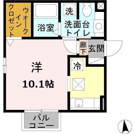 リバブル南町(ワンルーム/1階)の間取り写真