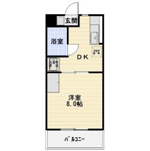 メルカードあさひII(1DK/1階)の間取り写真