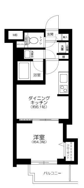 APPARENCE板橋本町(1DK/5階)の間取り写真