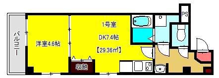 N.ADADIO幕張(1DK/2階)の間取り写真