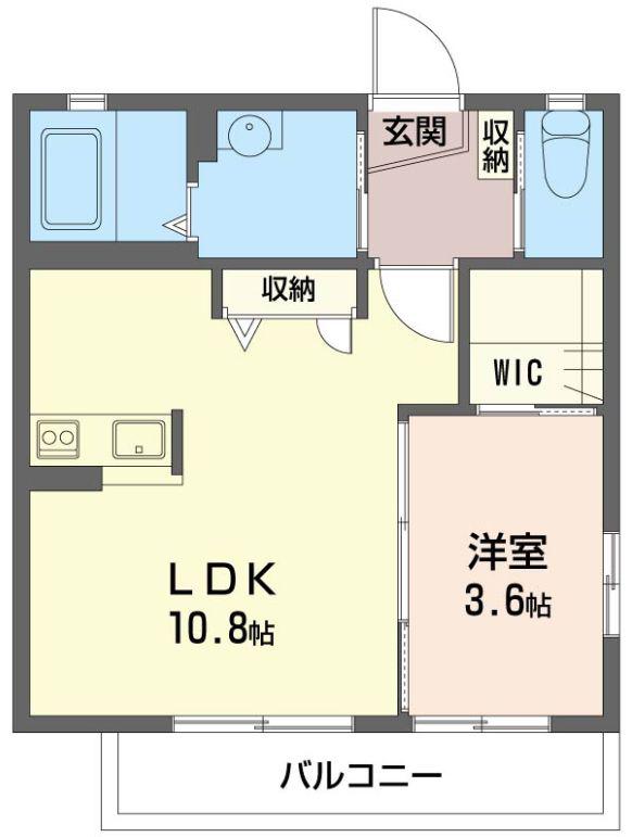 メゾン藤崎(1LDK/2階)の間取り写真