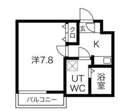 GALAND桜新町(1K/3階)の間取り写真