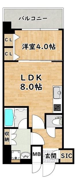 スプランディッドVII(1LDK/7階)の間取り写真