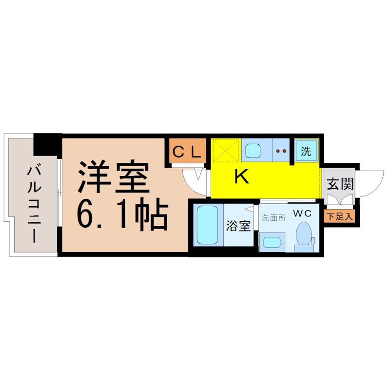 LIVE CASA堀田(1K/12階)の間取り写真