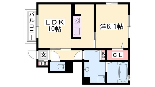 SUMIKA(1LDK/1階)の間取り写真
