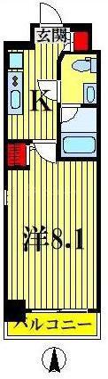 S-RESIDENCE錦糸町パークサイド(1K/5階)の間取り写真