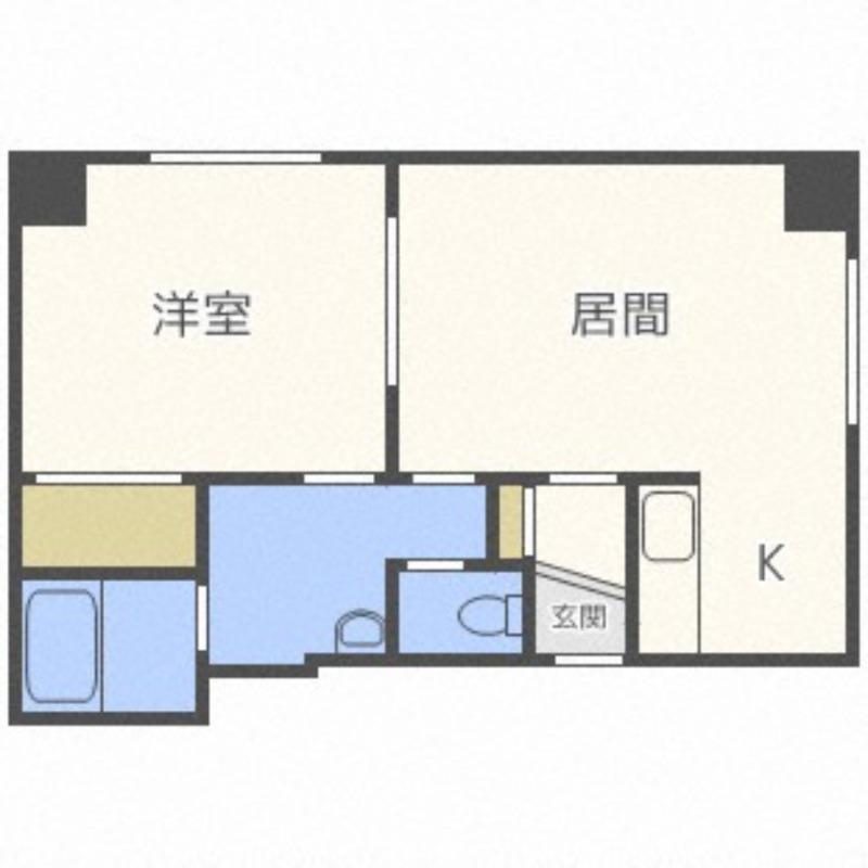 ノペール平和通(1LDK/1階)の間取り写真