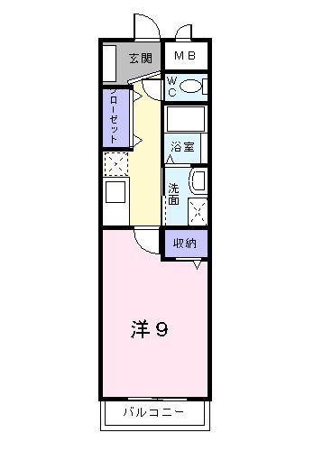 フィオーレ鏡川(1K/3階)の間取り写真