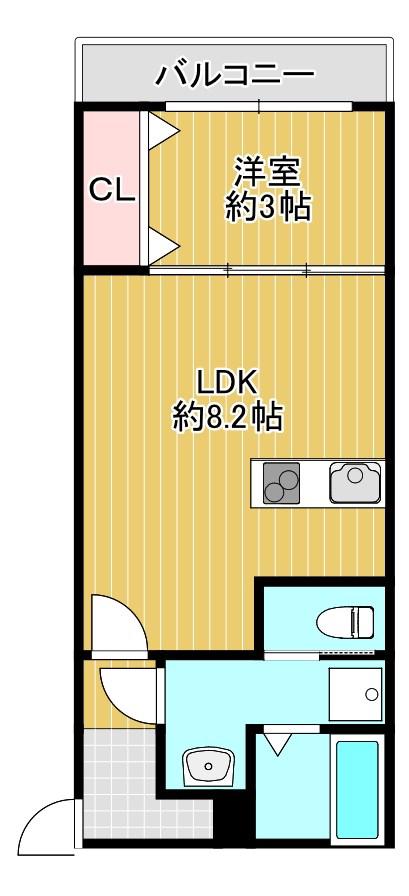 ステリア森之宮(1LDK/1階)の間取り写真
