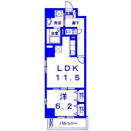 グランスイート新横浜I(1LDK/2階)の間取り写真