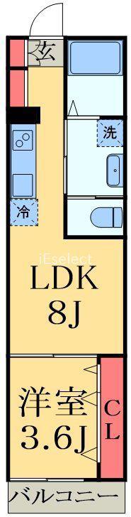 フォーサイト千葉寺(1LDK/2階)の間取り写真