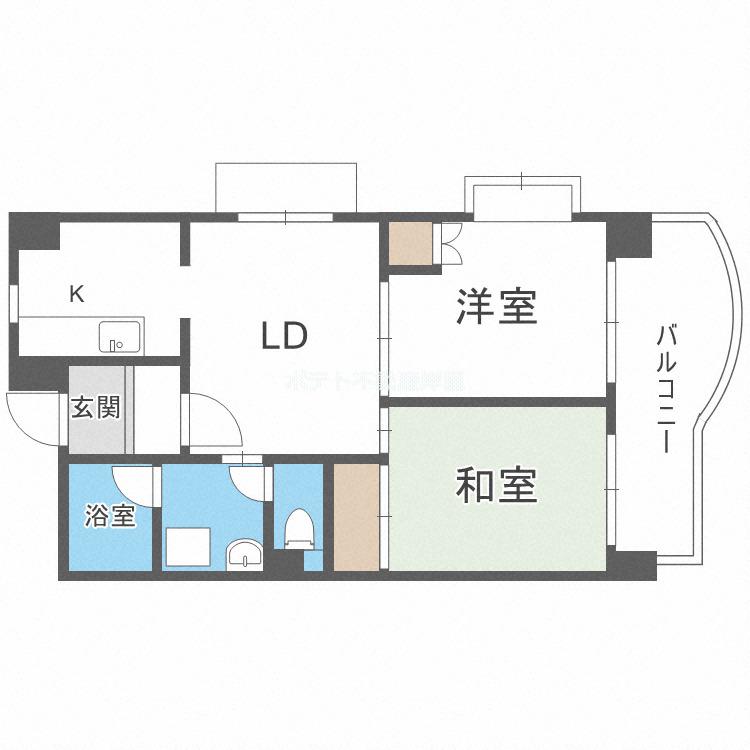エスポワール住之江公園(2LDK/3階)の間取り写真