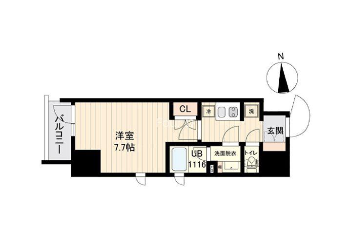 ストーリア三田(1K/5階)の間取り写真