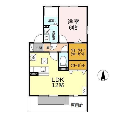 シンセリティ B(1LDK/1階)の間取り写真