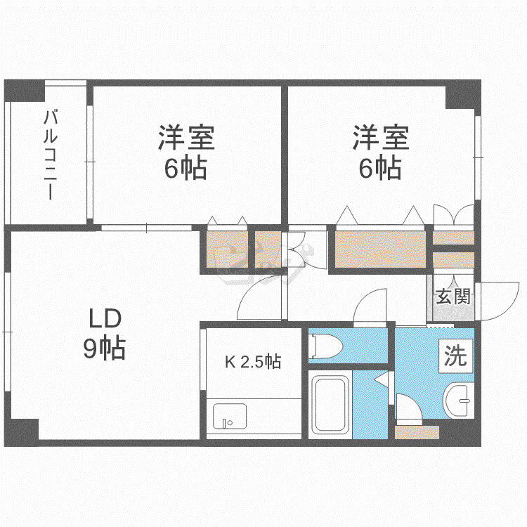 デベックス217(2LDK/4階)の間取り写真