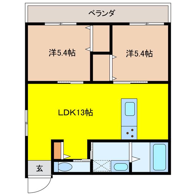 アーカラハウス(2LDK/4階)の間取り写真