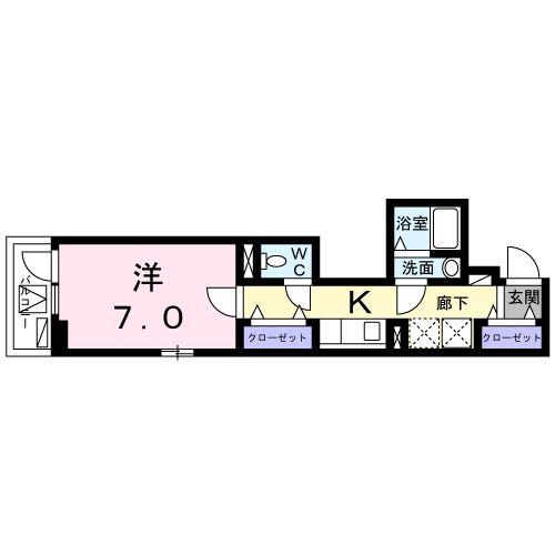セレーノ押上(1K/2階)の間取り写真