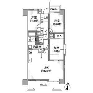 ライオンズマンション名城公園(3LDK/2階)の間取り写真