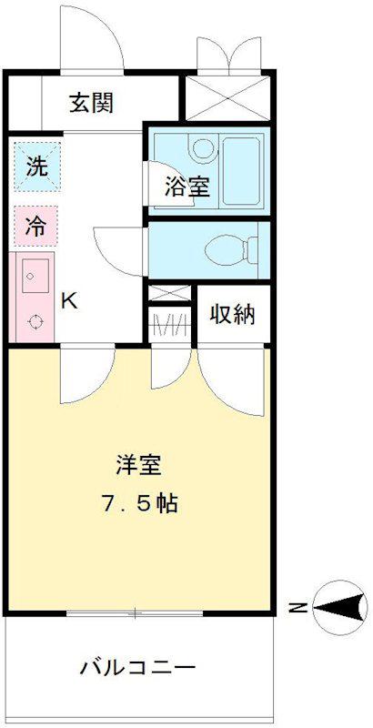 グランシャリオ(1K/3階)の間取り写真