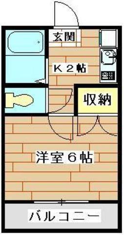 ＪＲ京浜東北線 大宮駅(埼玉) 徒歩5分 3階建 築33年(1K/2階)の間取り写真