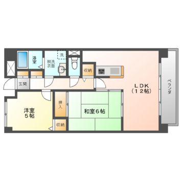 グレイシーKY(2LDK/5階)の間取り写真