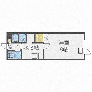 SDコート(1K/3階)の間取り写真