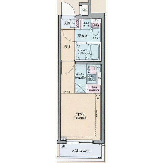 ロアール西馬込(1K/3階)の間取り写真