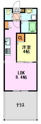 グレイスコート神明町(1LDK/1階)の間取り写真