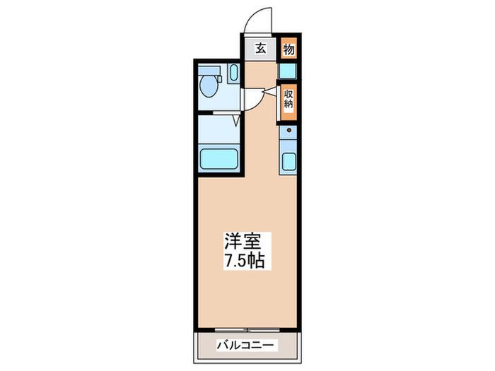 湘南レジデンス(ワンルーム/2階)の間取り写真