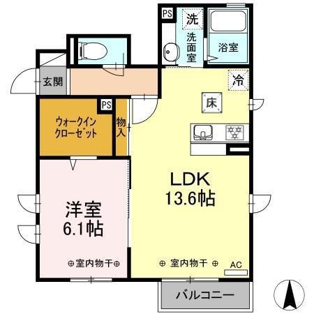 ヴィラ穂(1LDK/1階)の間取り写真