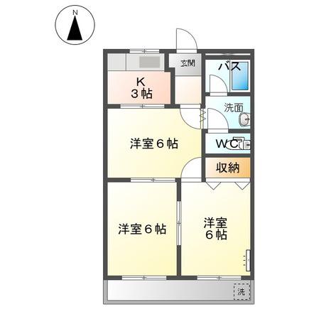 アーバンヒルズ T1(3K/3階)の間取り写真