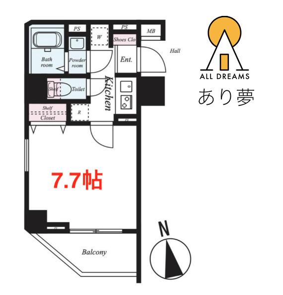 RISING PLACE桜木町三番館(1K/2階)の間取り写真