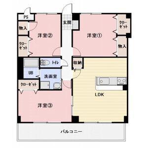 VIEW CREST(3LDK/3階)の間取り写真