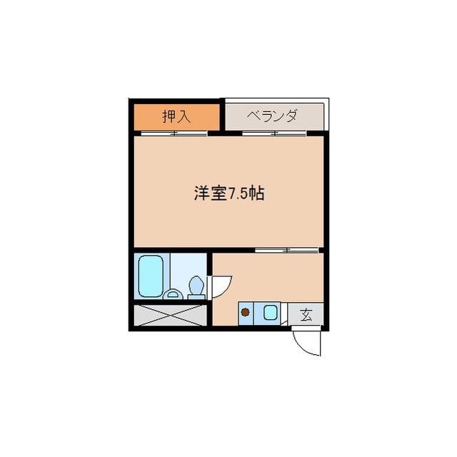 レジデンスアポロン(1K/2階)の間取り写真