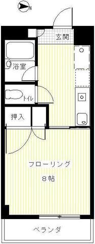 グランディ志度(1K/2階)の間取り写真