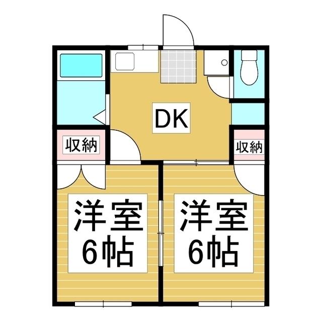 ブラボー50 NO.10(2DK/2階)の間取り写真