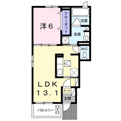プリエール(1LDK/1階)の間取り写真