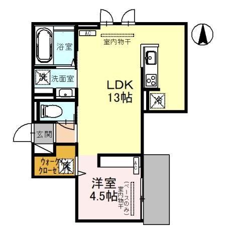 D-RESIDENCE諸江町HELZ(1LDK/1階)の間取り写真