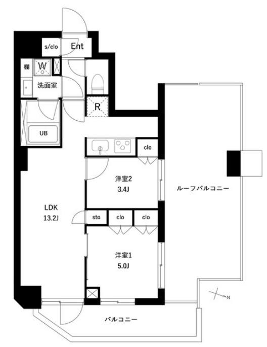 東和5丁目M(2LDK/10階)の間取り写真