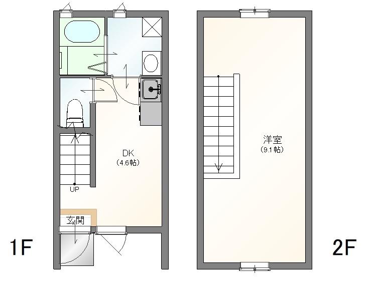 シャロムふえきB棟(1DK/1階)の間取り写真