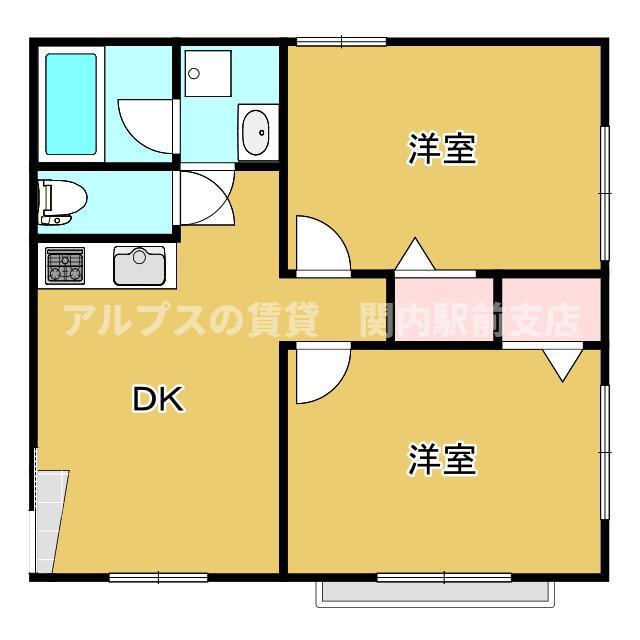 栄芳ビル(2DK/2階)の間取り写真