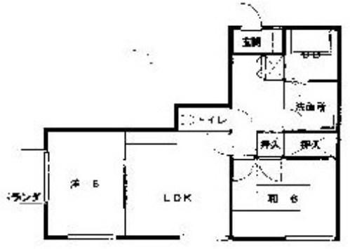 コンフォート出屋敷(2LDK/2階)の間取り写真