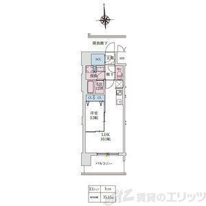 スプランディッド大阪イースト(1LDK/4階)の間取り写真